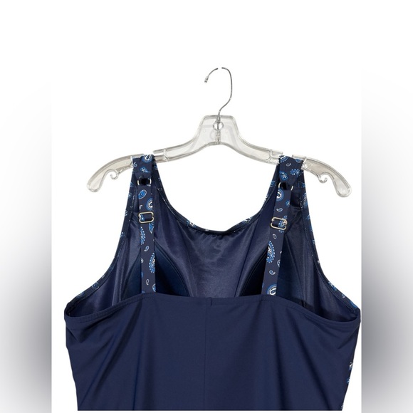 NWOT, Lands' End, One-Piece Swimsuit, Plus Size 22W, Navy, White ☀️ - Picture 10 of 12